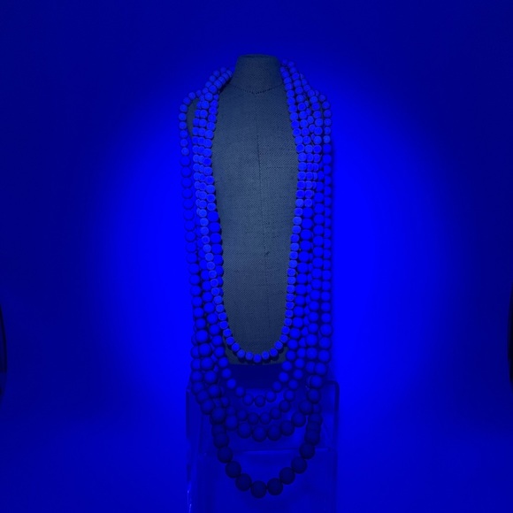 Vintage 5 StrandGlowing Bohemian Faux Wooden Beads Necklace Long 34” Adjustable - Picture 5 of 9